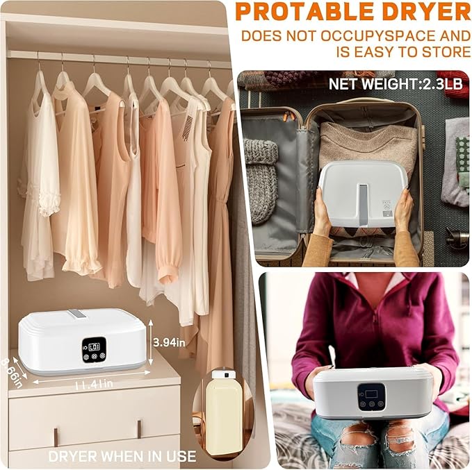 Portable Electric Clothes Dryer – Fast Drying Machine with Remote