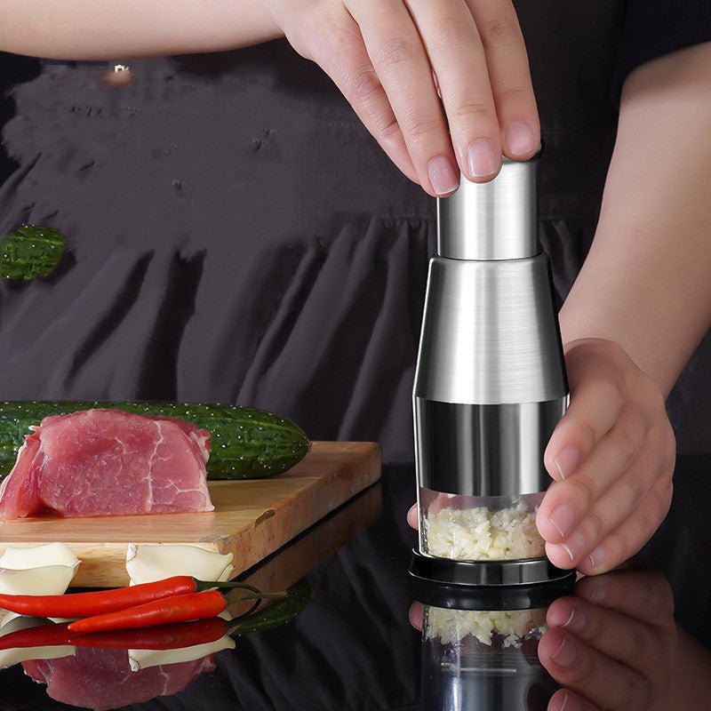 Stainless Steel Hand-Press Chopper – Garlic, Onion & Vegetable Chopper